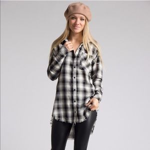 NWOT Plaid Button-Up Women's Top